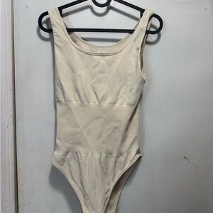 OQQ women’s off white tank top body‎ suit medium